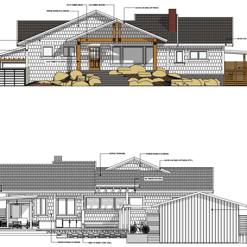 Exterior Home Renovation Rendering - Robin Way